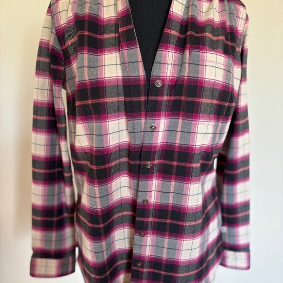 Royal Robbins Women's Plaid Button Down Shirt - Pink and Black - Picture 3 of 10